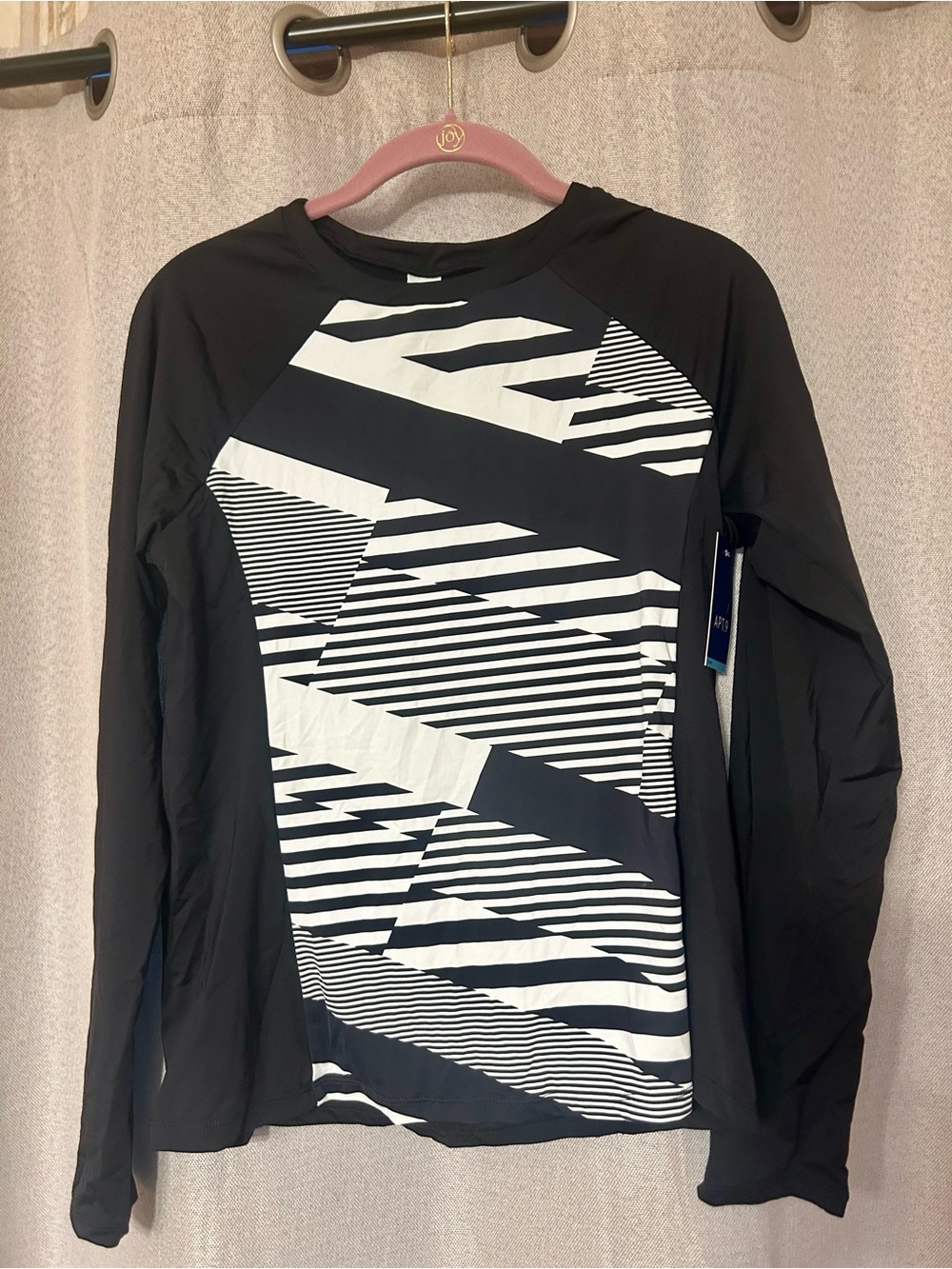 Apt. 9 Black and White Long Sleeve Swim Coverup